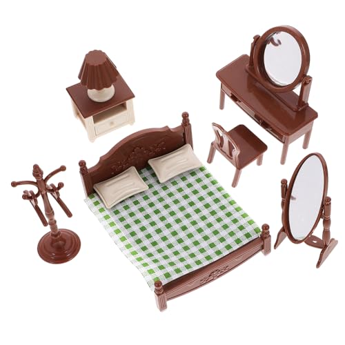 HOODANCOS 1 Satz Miniatur Möbel Set für Puppenhaus Schlafzimmer mit Bett und Schminktisch für DIY Miniaturhaus Farbenfroh und Realistisch Dekorierbar HOODANCOS 1 Satz Miniatur Möbel Set für Puppenhaus Schlafzimmer mit Bett und Schminktisch für DIY Miniaturhaus Farbenfroh und Realistisch Dekorierbar von HOODANCOS