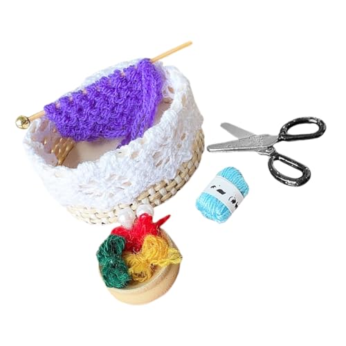 HOODANCOS 1 Satz Nähkorb mit Garn und Strickzubehör für Puppenhaus Dekoration Teiliges Set für Kreative DIY Projekte und Sammlerstücke HOODANCOS 1 Satz Nähkorb mit Garn und Strickzubehör für Puppenhaus Dekoration Teiliges Set für Kreative DIY Projekte und Sammlerstücke von HOODANCOS