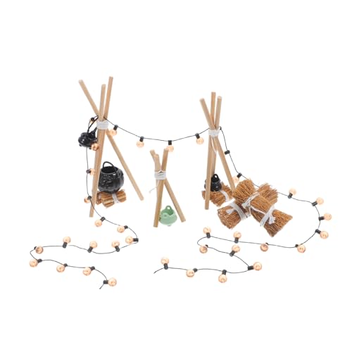 HOODANCOS 1 Satz Outdoor Feuerstelle mit Kessel Teiliges für Halloween Dekoration und Puppenhaus Authentische Holzstruktur für Realistische Szenen HOODANCOS 1 Satz Outdoor Feuerstelle mit Kessel Teiliges für Halloween Dekoration und Puppenhaus Authentische Holzstruktur für Realistische Szenen von HOODANCOS