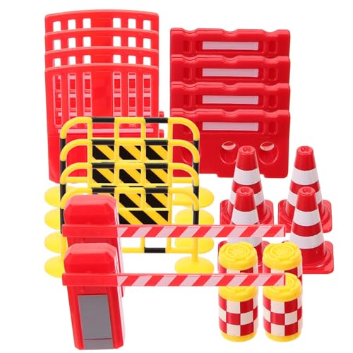 HOODANCOS 1 Satz Spielset mit Verkehrsschildern für Teiliges Lernspielzeug Kreativität und Sozialverhalten Kegeln und Straßenblock Modellen für Rollenspiele von HOODANCOS
