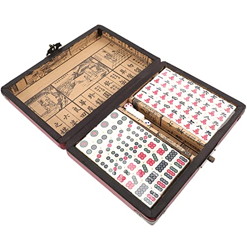HOODANCOS 1 Satz Tragbares Mahjong Set Traditionelles Chinesisches Mahjong Spiel mit Spielsteinen und Anleitung für Reisen Partys und Familienspaß Leicht zu Reinigen HOODANCOS 1 Satz Tragbares Mahjong Set Traditionelles Chinesisches Mahjong Spiel mit Spielsteinen und Anleitung für Reisen Partys und Familienspaß Leicht zu Reinigen von HOODANCOS