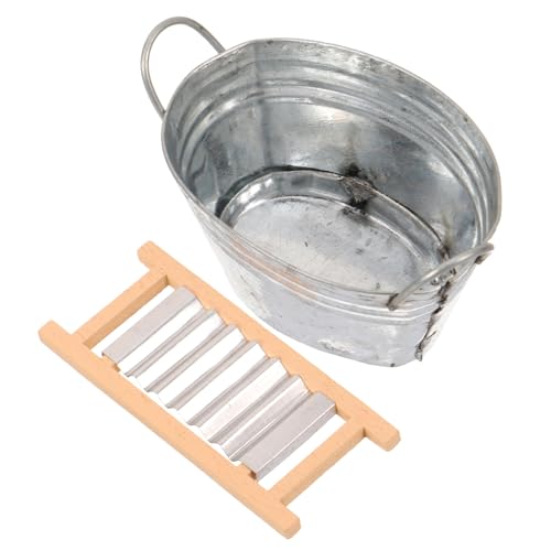 HOODANCOS 1 Satz Waschtisch mit Wäschebrett Dollhouse Zubehör für Kreative DIY Miniaturszenen Dekorative Badaccessoires für Puppenhäuser HOODANCOS 1 Satz Waschtisch mit Wäschebrett Dollhouse Zubehör für Kreative DIY Miniaturszenen Dekorative Badaccessoires für Puppenhäuser von HOODANCOS