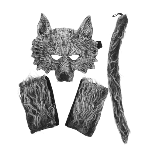 HOODANCOS 1 Satz Wolf Cosplay Kostüm Set Teiliges Outfit mit Maske Handschuhen und Tierverkleidung für Karneval Halloween und Rollenspiele Einzigartiges Wolf Design für Auffällige Auftritte HOODANCOS 1 Satz Wolf Cosplay Kostüm Set Teiliges Outfit mit Maske Handschuhen und Tierverkleidung für Karneval Halloween und Rollenspiele Einzigartiges Wolf Design für Auffällige Auftritte von HOODANCOS