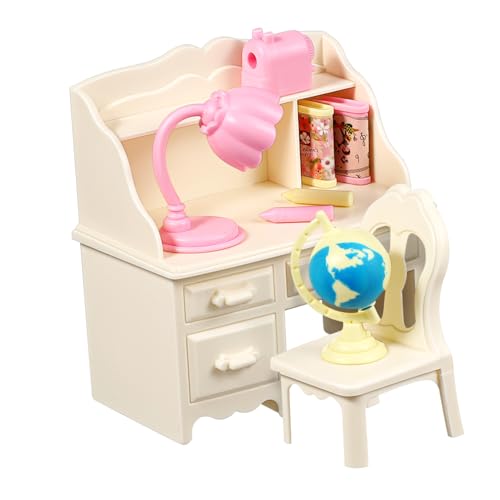 HOODANCOS 1 Set Miniatur Schreibtisch Und Stuhl Modellschreibtisch Stuhl Schreibtisch Für Miniaturmöbel Für Puppenhaus Mini Möbel Miniatur Puppenhaus Arbeitszimmer Winziger Stuhl von HOODANCOS