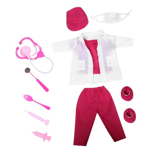HOODANCOS 1 Set Puppenkleidung 18 Zoll Puppen Ankleide Outfit Rollenspiel Puppen Ankleide Rollenspiel Puppenkostüm Puppen Ankleide Garderobe 18 Zoll Puppen Arzt Kostüm Polyester Rosa von HOODANCOS