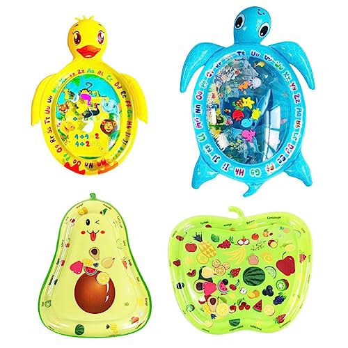HOODANCOS 1 Stück Aufblasbare Wassermatte für Sensory Spielmatte mit Cartoon Design für Bauchlage und Spielspaß im Wasser Geeignet für Ab Monaten Grün von HOODANCOS