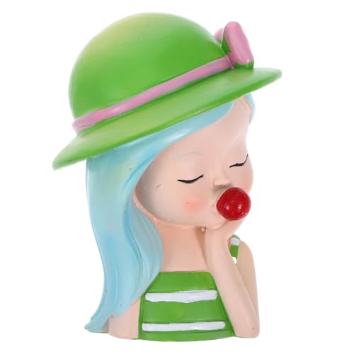 HOODANCOS 1 Stück Cartoon Bubble Girl Figur Kuchen Dekorationsstatue Lebendige Skulptur für Geburtstagsfeiern Kinderpartys und Spezielle Anlässe aus Sicherem Harz Gefertigt von HOODANCOS
