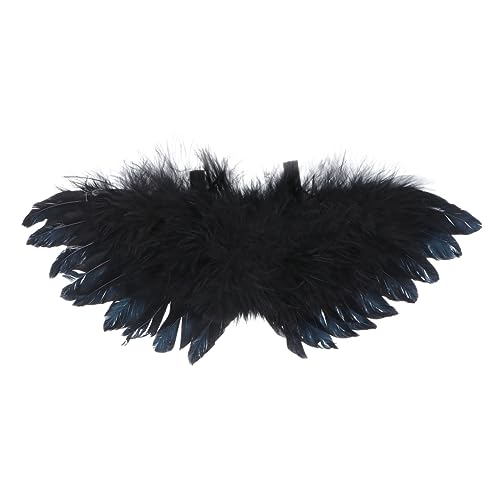 HOODANCOS 1 Stück Engel Flügel DIY Kostüm Puppe Zubehör Ornament Schwarz für Partys Realistische Textur Wiederverwendbar und Modern Gestaltet von HOODANCOS