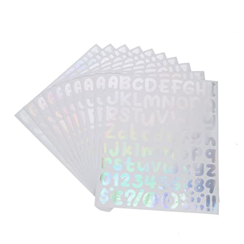 HOODANCOS 10 Blatt Kreative DIY Aufkleber Selbstklebende Alphabet und Zahlen Sticker Holographischem Design für Party Dekoration und Bastelprojekte Wasser und Ölfest HOODANCOS 10 Blatt Kreative DIY Aufkleber Selbstklebende Alphabet und Zahlen Sticker Holographischem Design für Party Dekoration und Bastelprojekte Wasser und Ölfest von HOODANCOS