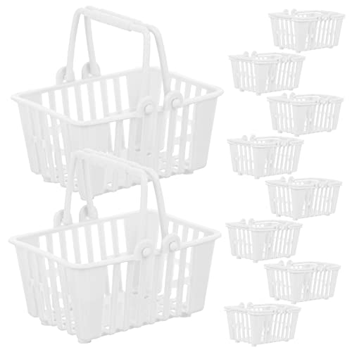 HOODANCOS 10 STK. Mini Einkaufswagen Teiliges von Aufbewahrungskörben für Puppenhäuser Weißes Design mit Handgriffen DIY Mini Häuser und Landschaftsdekoration HOODANCOS 10 STK. Mini Einkaufswagen Teiliges von Aufbewahrungskörben für Puppenhäuser Weißes Design mit Handgriffen DIY Mini Häuser und Landschaftsdekoration von HOODANCOS