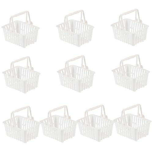 HOODANCOS 10 Stück Simulierte Einkaufskörbe Kleiner Korb Mit Griff Mini Einkaufskorb Miniatur Kinderkorb Puppenhauskörbe Einkaufskörbe Kunststoff Weiß HOODANCOS 10 Stück Simulierte Einkaufskörbe Kleiner Korb Mit Griff Mini Einkaufskorb Miniatur Kinderkorb Puppenhauskörbe Einkaufskörbe Kunststoff Weiß von HOODANCOS
