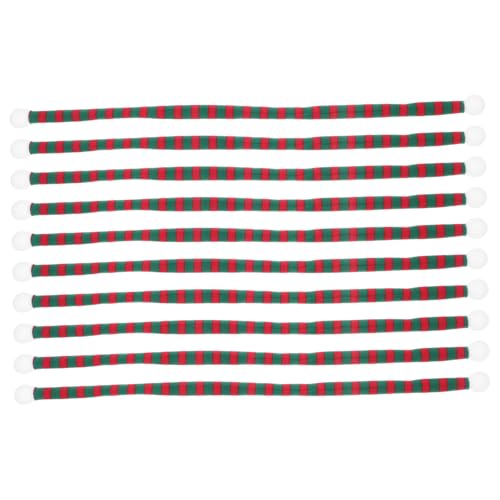 HOODANCOS 10 Stück Teiliges Kleine Weihnachts-schal Mini-strickschals Rot-grün Gestreift Dekorativ für Weinflaschen Puppendeko Partyzubehör von HOODANCOS