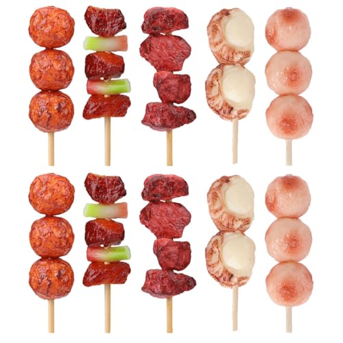 HOODANCOS 10 Stück Teiliges Künstliche Grillspielzeug Lebensmittel Realistisches Fake BBQ für Rollenspiele der Küche Deko für Mikro Landschaften HOODANCOS 10 Stück Teiliges Künstliche Grillspielzeug Lebensmittel Realistisches Fake BBQ für Rollenspiele der Küche Deko für Mikro Landschaften von HOODANCOS