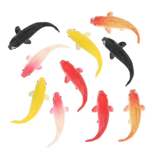 HOODANCOS 10 Stück Teiliges Künstliches Karpfen fischmodell aus Realistische Aquarium Dekoration Farbige Mini Goldfische für Teich und Fischbecken Langlebig und Fischfreundlich von HOODANCOS