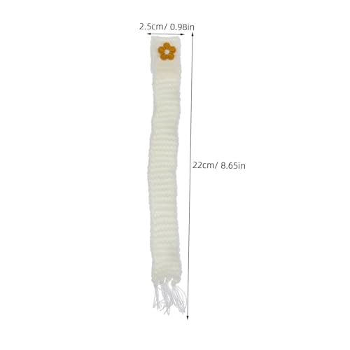 HOODANCOS 10 Stück Teiliges Mini Strickschals Weiß Verstellbare DIY Puppenschals Weiche Glatte Oberfläche Vielseitige Party Favor Dekoration für Weinflaschen und Puppen von HOODANCOS