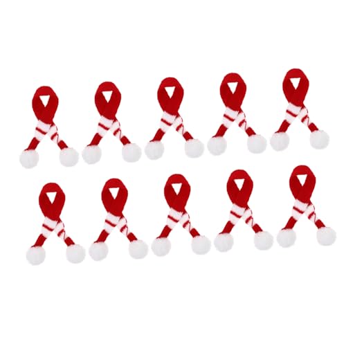 HOODANCOS 10 Stück Teiliges Mini Wollschals für Puppen und Spielfiguren Leichte Dekorative Halstücher in Rot und Grün Vielseitig für Puppendekoration und Themenpartys Geeignet von HOODANCOS