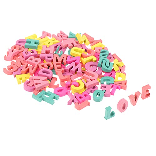 HOODANCOS 100 Stück Bunte Holzstücke für DIY Bastelprojekte Umweltfreundliche Holzplättchen für Schmuck Dekoration und Kreative Handwerksideen Buchstabenform von HOODANCOS