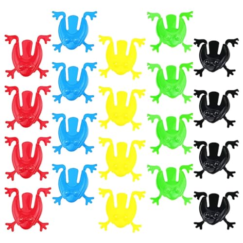HOODANCOS 100 Stück Froschspielzeug aus Kunststoff Bunte Springende Frösche Lernspielzeug für Partys Mitgebsel und Geschenkideen von HOODANCOS
