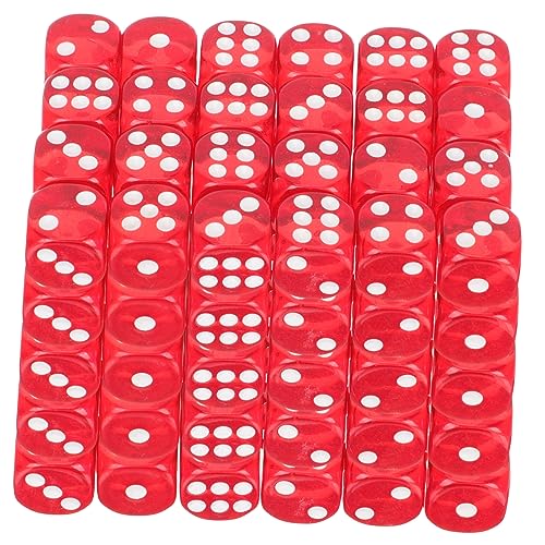 HOODANCOS 100 Stück Rote Acrylwürfel Sechsseitige Spielwürfel für Partyspiele und Brettspiele Langlebig und Leicht zu Werfen für Unvergessliche Spielabende von HOODANCOS