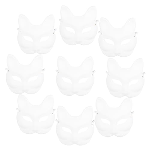 HOODANCOS 10Stücke DIY Fuchsmaske für Halloween Leere Masquerade Masken zum Bemalen für Karneval Geburtstagsfeiern und Cosplay Events von HOODANCOS