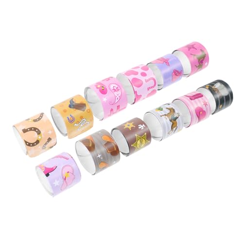 HOODANCOS 12 Stück Armband Western Party Armbänder Schlagarmbänder Partygeschenke Cartoon Schnapparmband Geburtstags Schnapparmbänder Feiertags Schnapparmbänder Western Party Schnappbänder von HOODANCOS