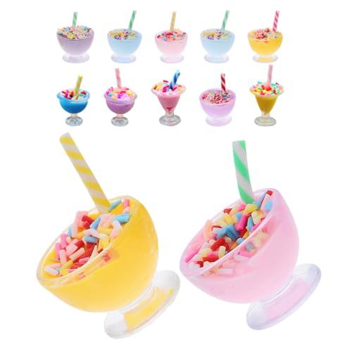 HOODANCOS 12 Stück Eiscreme Becher Teiliges Puppenhaus Zubehör für Kreative Realistische Desserts für Fotografie Dekoration und Rollenspiele von HOODANCOS