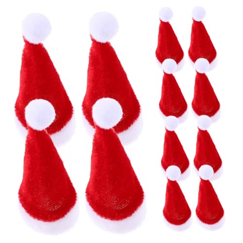 HOODANCOS 12 Stück Mini Weihnachtsmannmütze Dekoration Zubehör Schlüssel Weihnachten Plüsch Kleinkinder Mützen Erwachsene Weihnachten Flauschige Kleine Hüte Mehrere Verschiedene von HOODANCOS