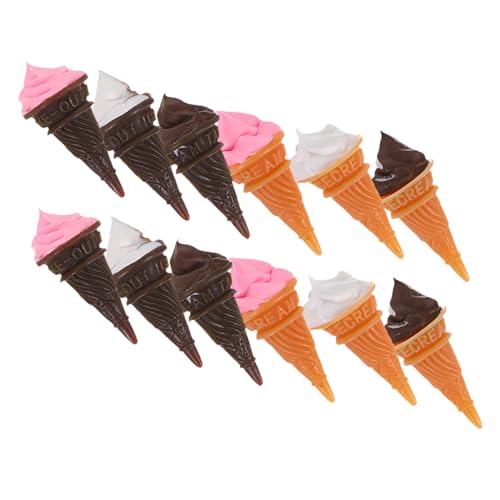 HOODANCOS 12 Stück Miniatur Eiscreme Dekoration Heimdekoration Küche Lebensmittelspielzeug Mini Harzfiguren Mikrolandschaft Mini Hausdekor Puppenhauszubehör von HOODANCOS