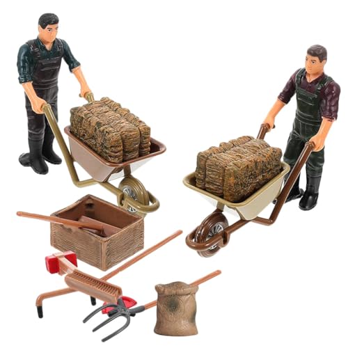 HOODANCOS 12 Stück Miniatur Farmspielzeug Set Teilig Realistische Bauernhofmodelle Gartenwerkzeuge für Mini Dekoration und Spielzeuge für Hochwertige Mikro Landschaftszubehörteile von HOODANCOS