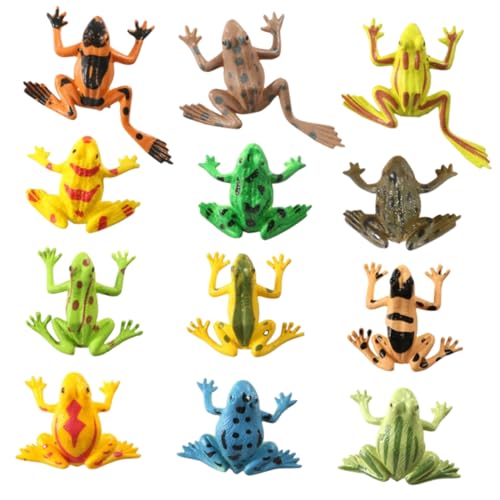HOODANCOS 12 Stück Kleine Froschfiguren Spielzeug Realistische PVC Miniaturfrösche für Kinder Garten und Spielzeughausdekoration HOODANCOS 12 Stück Kleine Froschfiguren Spielzeug Realistische PVC Miniaturfrösche für Kinder Garten und Spielzeughausdekoration von HOODANCOS