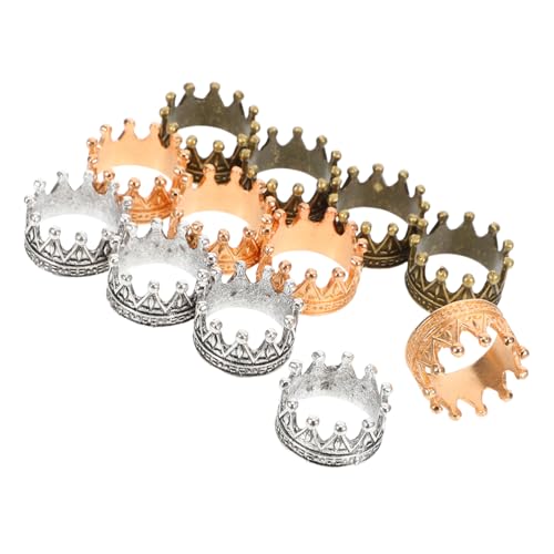 HOODANCOS 12 Stück Puppenhaus Mini Kronen Szenenzubehör Dekorative Krone Puppenkrone Mini Kronen Mini Gold Tiara Prinzessinnen Dekorationen Möbelzubehör Kronen Zur Dekoration von HOODANCOS