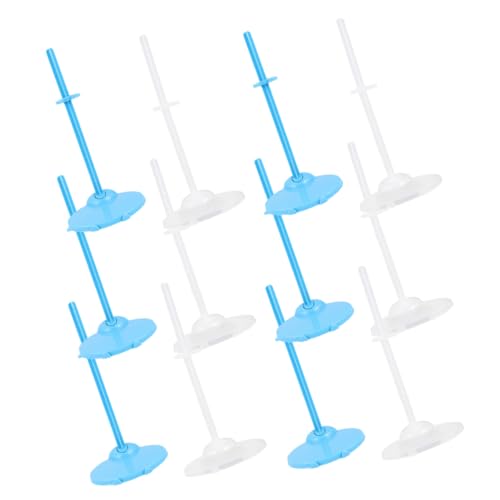 HOODANCOS 12 Stück Teiliges Puppenständer Stabile Display Halterung für Actionfiguren und Puppen Transparent Blau Sicherer Halt durch Wissenschaftlichen Griff Geeignet für Puppenhaus von HOODANCOS