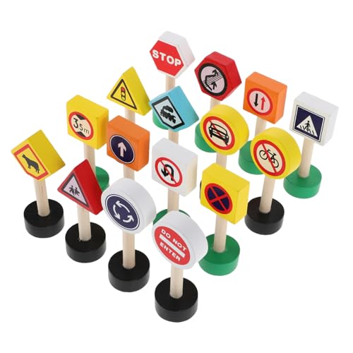 HOODANCOS 16 Stück Teiliges Holz Verkehrszeichen Spielset Mini Straßenschilder für Vorschulkinder Pädagogisches Lernspielzeug zur Verkehrserziehung für Soziale Interaktion HOODANCOS 16 Stück Teiliges Holz Verkehrszeichen Spielset Mini Straßenschilder für Vorschulkinder Pädagogisches Lernspielzeug zur Verkehrserziehung für Soziale Interaktion von HOODANCOS