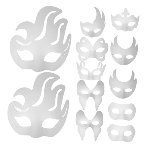 HOODANCOS 16 Stück handgemachte Maske individuell wiederverwendbar leere Masken zum Malen Rave halloween masken leere handbemalte maske Maskerade-Maske für Frauen Papier Weiß HOODANCOS 16 Stück handgemachte Maske individuell wiederverwendbar leere Masken zum Malen Rave halloween masken leere handbemalte maske Maskerade-Maske für Frauen Papier Weiß von HOODANCOS