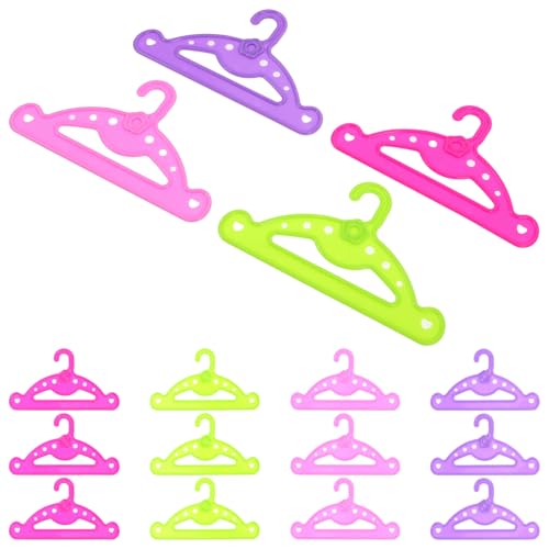 HOODANCOS 16Stücke Teiliges Puppenkleiderbügel Grün und Miniatur Puppenbekleidungsbügel für Puppenschrank Organisation Kinderfreundlich und Robust von HOODANCOS