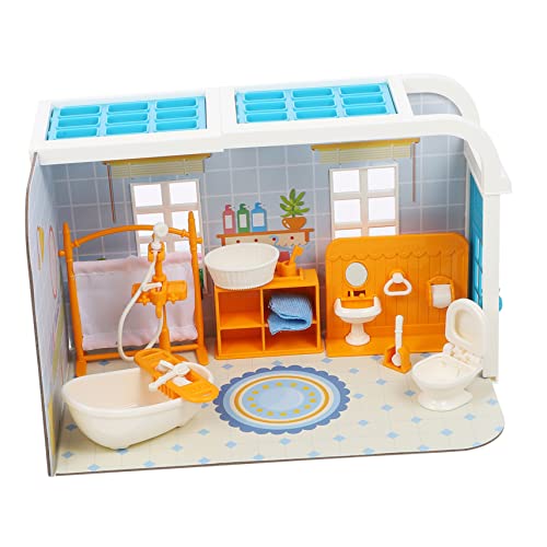HOODANCOS 1Satz Badezimmer für Puppenhaus Komplettes Mini Modell mit Badewanne und Toilettenhäuschen für Kreatives und DIY Dekoration für Mini Häuser HOODANCOS 1Satz Badezimmer für Puppenhaus Komplettes Mini Modell mit Badewanne und Toilettenhäuschen für Kreatives und DIY Dekoration für Mini Häuser von HOODANCOS