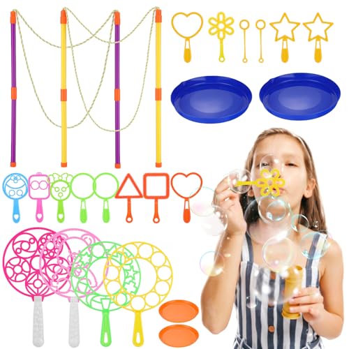 HOODANCOS 1Satz Blasenblaswerkzeug für Riesige Seifenblasenstäbe mit Bunten Tabletts für Outdoor Partys und Kreative Aktivitäten von HOODANCOS