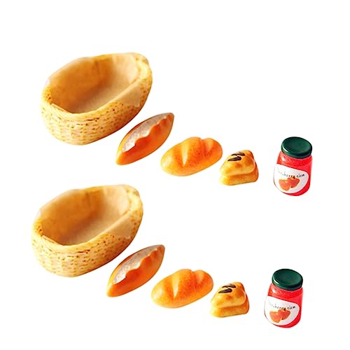 HOODANCOS 2 Sätze Brotkorb Modell Set Puppenhaus Zubehör für Kreative Dekoration für Miniatur Szenen und Lebensmittelspiel Verarbeitet für Puppenstuben von HOODANCOS