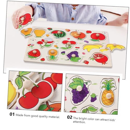 HOODANCOS 2 Sätze Früchte Holzpuzzle Pädagogisches Steckpuzzle Ab Jahren Kreatives Lernspielzeug für Jungen Mädchen Geschenk von HOODANCOS