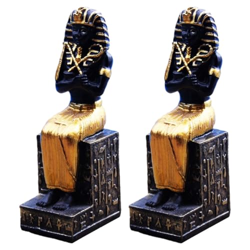 HOODANCOS 2 Stück Ägyptische Figurine Resin Statue für Tischdekoration Antikes Kunsthandwerk Kreative Dekoration für Zuhause und Büro HOODANCOS 2 Stück Ägyptische Figurine Resin Statue für Tischdekoration Antikes Kunsthandwerk Kreative Dekoration für Zuhause und Büro von HOODANCOS