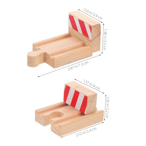 HOODANCOS 2 Stück Holz Eisenbahn Schienen Stopper Holzschienen Zubehör für Kompatibel mit Holz Zugspielzeug Fördert Feinmotorik und Kreativität Beim Eisenbahn Spiel von HOODANCOS