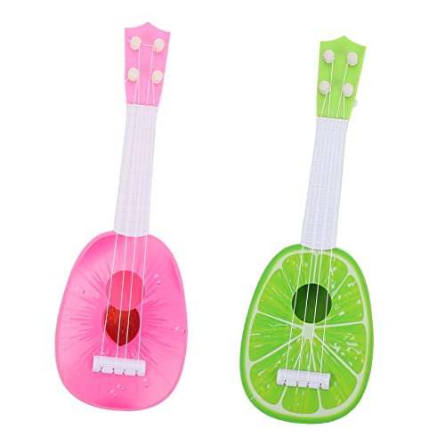 HOODANCOS 2 Stück Mini Gitarren für Frühes Musikalisches Lernspielzeug aus Ukulele Instrumente für Jungen und Mädchen zum Üben und Praktische Heimdekoration von HOODANCOS