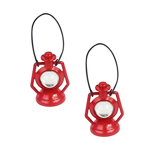 HOODANCOS 2 Stück Miniatur Kerosinlampe für Puppenhaus Dekoration Realistische Requisiten für Sicher und Charmant für Lehr und Fotografiezwecke von HOODANCOS