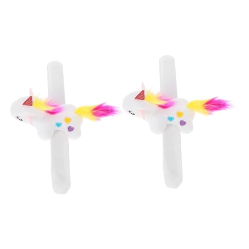 HOODANCOS 2 Stück Plüsch Einhorn Slap Armband Tiermuster Handgelenkband für Partys Dekoratives Armband für Erwachsene Strapazierfähiges Spielzeugarmband HOODANCOS 2 Stück Plüsch Einhorn Slap Armband Tiermuster Handgelenkband für Partys Dekoratives Armband für Erwachsene Strapazierfähiges Spielzeugarmband von HOODANCOS