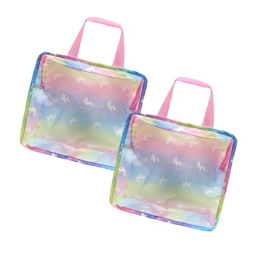 HOODANCOS 2 Stück Teiliges Einhorn Handtaschen Tragbare Puppenzubehör Aufbewahrungstasche Großer Stauraum für Puppenkleidung und Praktische Reise Aufbewahrungslösung von HOODANCOS