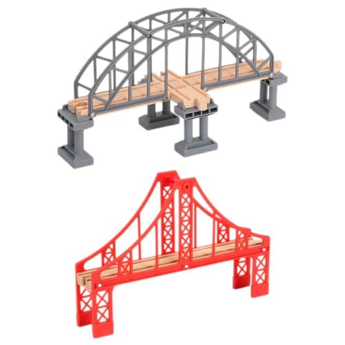 HOODANCOS 2 Stück Teiliges Eisenbahn Brücke aus Ersatzteile für Modelleisenbahnen für Kreative Szenen und Kompatibel mit Gängigen Bahnsystemen von HOODANCOS