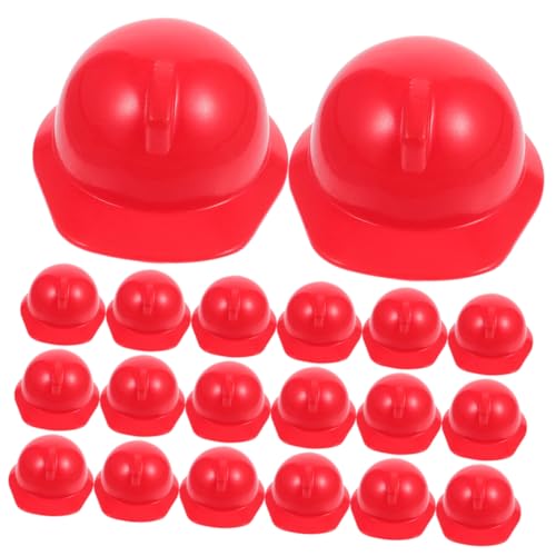 HOODANCOS 20 Stck Miniatur Spielzeughelm Puppen Bauhelme Mini Hard Hats für Puppendekoration und Rollenspiele zum Verkleiden von HOODANCOS