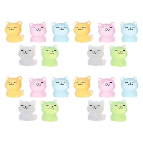 HOODANCOS 20 Stück Katzenfiguren Leuchtende Resin Katzenstatuen für Mikrolandschaften Dollhouse Deko Glow The Dark für Garten und Wohnaccessoires HOODANCOS 20 Stück Katzenfiguren Leuchtende Resin Katzenstatuen für Mikrolandschaften Dollhouse Deko Glow The Dark für Garten und Wohnaccessoires von HOODANCOS
