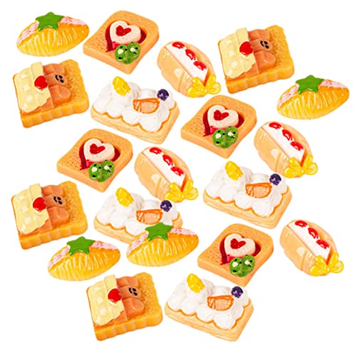 HOODANCOS 20 Stück Lebensmittel Und Spielbrotkuchen Mini Puppennahrungsspielzeug Simulationskuchenmodell DIY Simulationsbrot Simulationsdessertmodell Simuliertes Brot von HOODANCOS