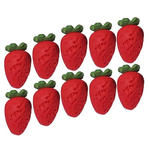 HOODANCOS 20 Stück Mini Erdbeeren Dekoration Realistische Künstliche Früchte für Puppenhaus Fotografie Requisiten und Hausdekoration Lebensnahe Simulation von Erdbeeren von HOODANCOS